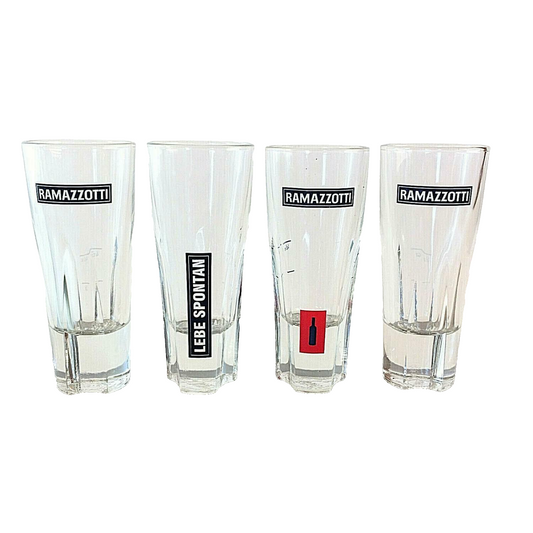 RAMAZZOTTI Gläser Glas Sonderedition H 14 cm  4er  - Lebe spontan 