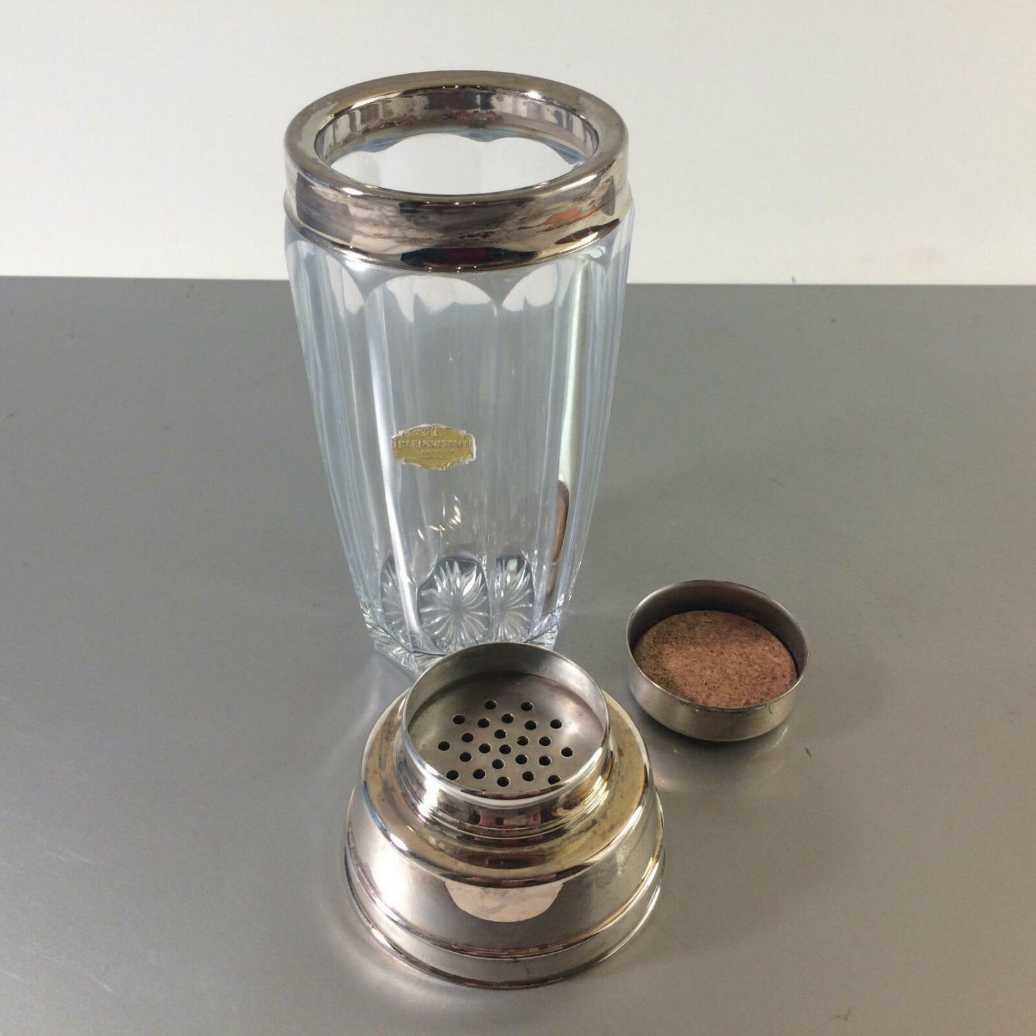 SHAKER Cocktailshaker Glas H 20,5 cm Pressglas 60er 70er
