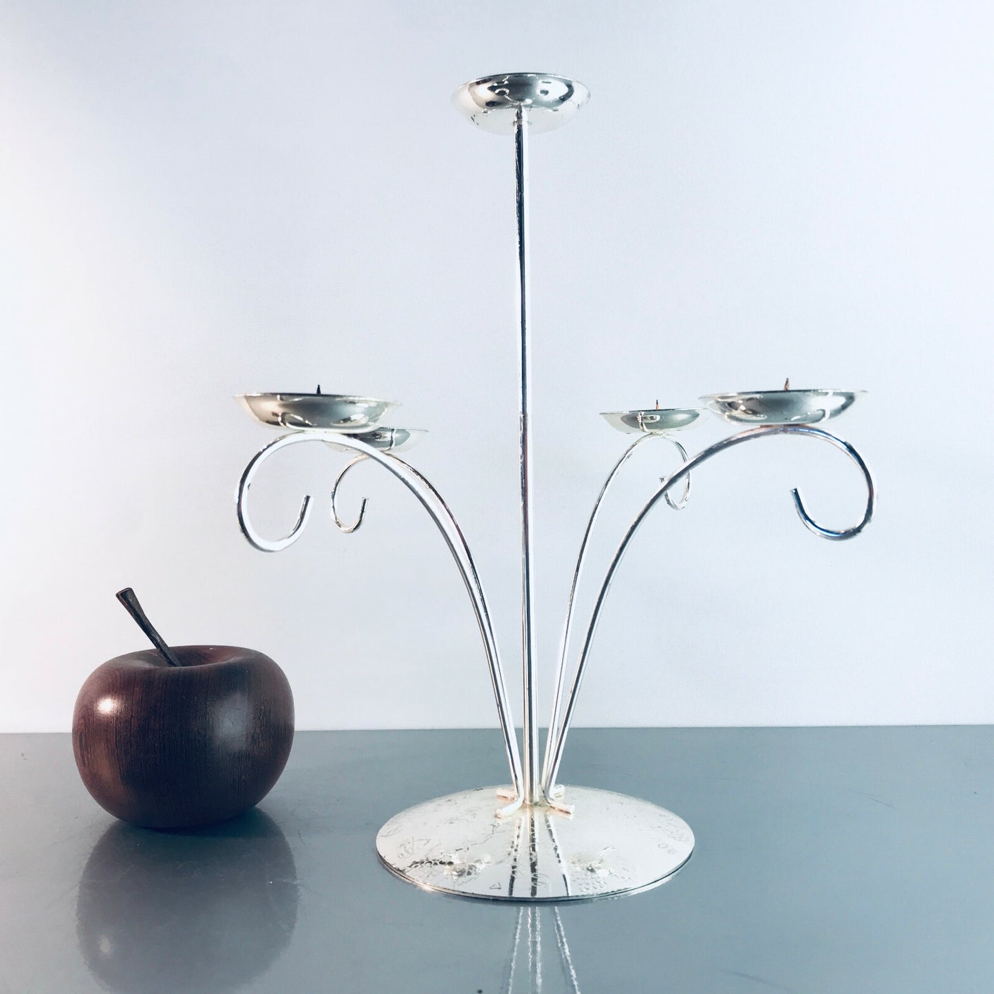 REICHARDT Kerzenhalter 70er 60er VINTAGE versilbert ca 26 cm Kerzenständer