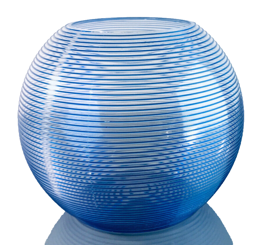 ZWIESEL Fadenglas 13 cm Vintage Vase 50er 60er MID CENTURY blau 40er