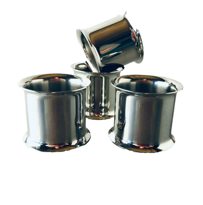 Serviettenhalter Serviettenringe Silber farben D 4 cm 4 er Set 60er 70er 