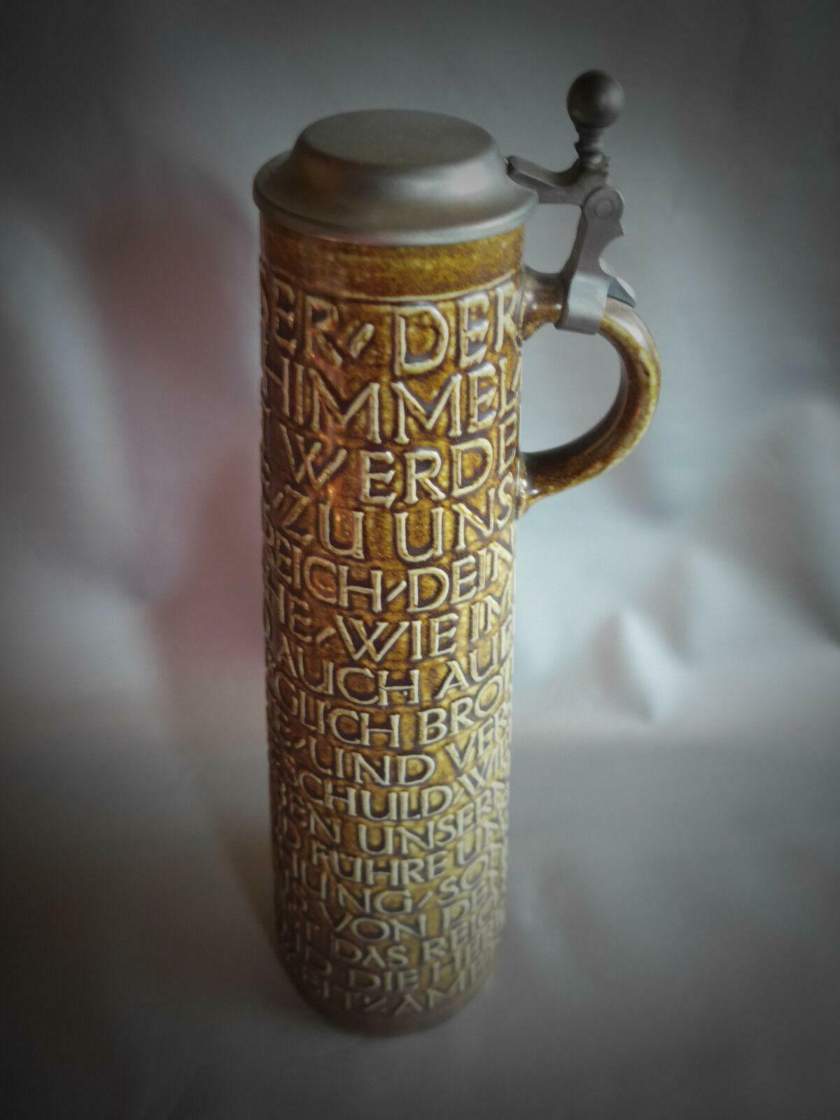 GOEBEL Merkelbach Salzglasur "Vater Unser" 36 cm Zinndeckel Humpen Vase
