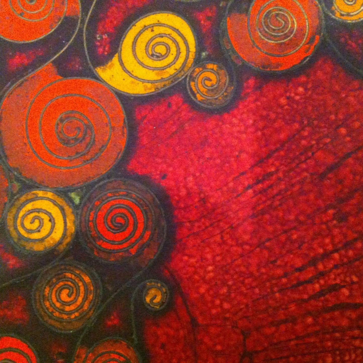 Käthe RUCKENBROD (sig.) Teller Emaille 50er 60er Stegemaille Cloisonne