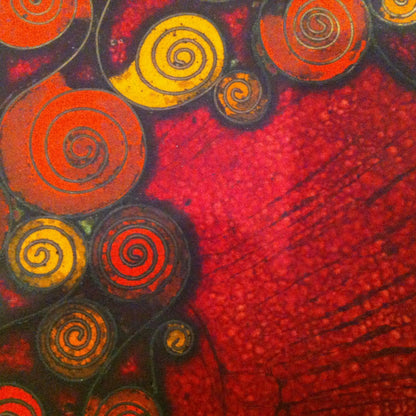 Käthe RUCKENBROD (sig.) Teller Emaille 50er 60er Stegemaille Cloisonne