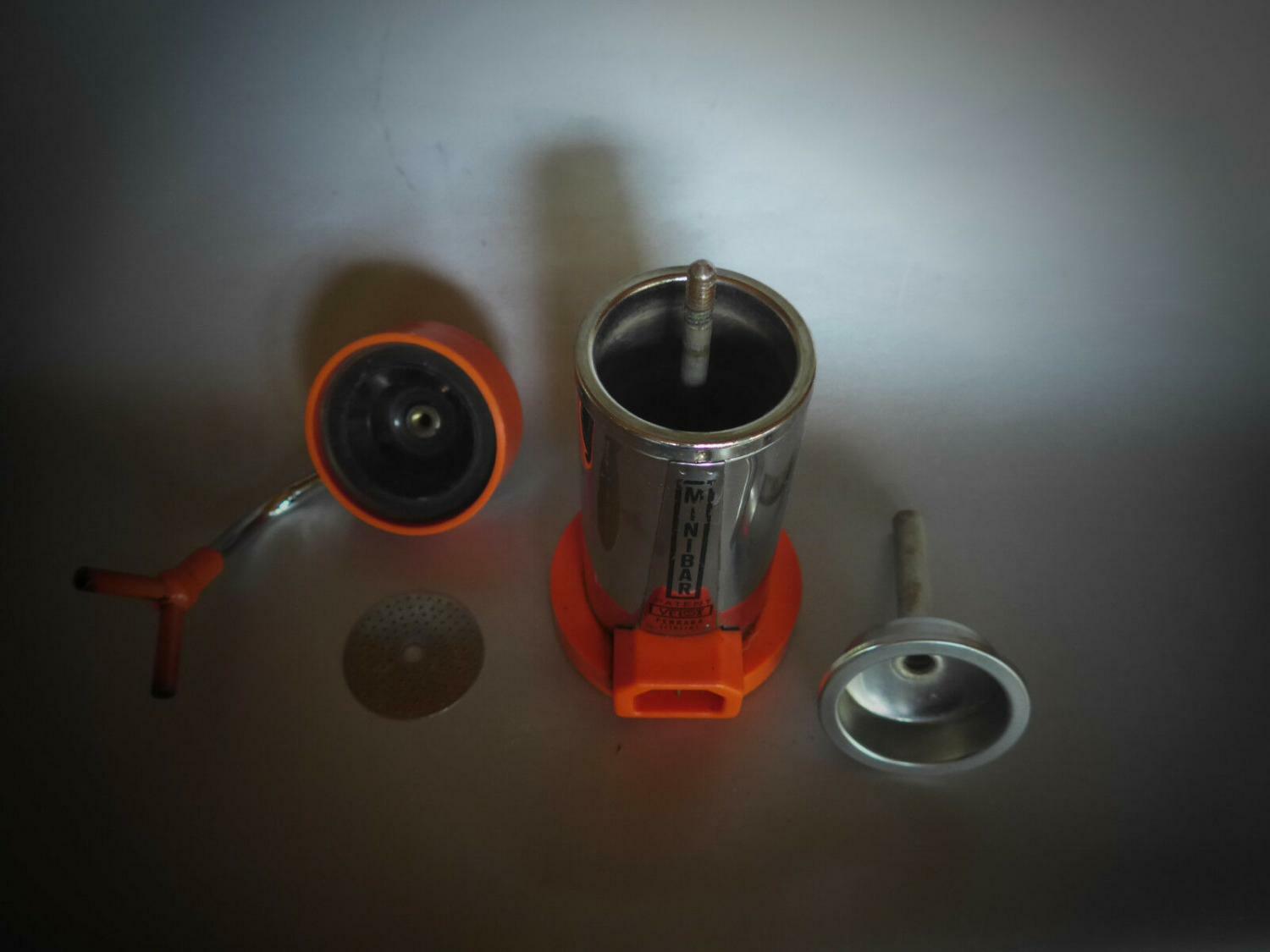 MINIBAR Velox Ferrara Espressokocher orange elektr. 2 Tassen 70er Italy