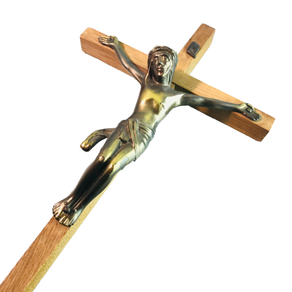 Kreuz Holz 32 cm Jesus am Kreuz Kruzifix Andenken an die Kommunion 