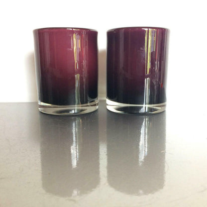 Wassergläser 70er 60er MID CENTURY Gläser H 9,3 cm lila VINTAGE Überfang