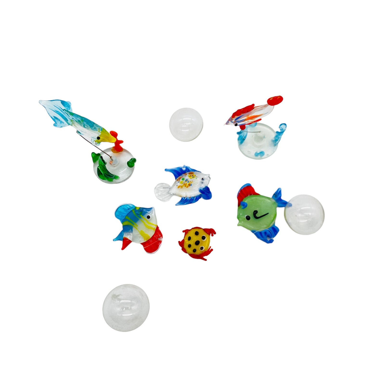 Fische mit Blasen Dekoration Glas Vintage ca 13 cm 60er 70er Tierfigur