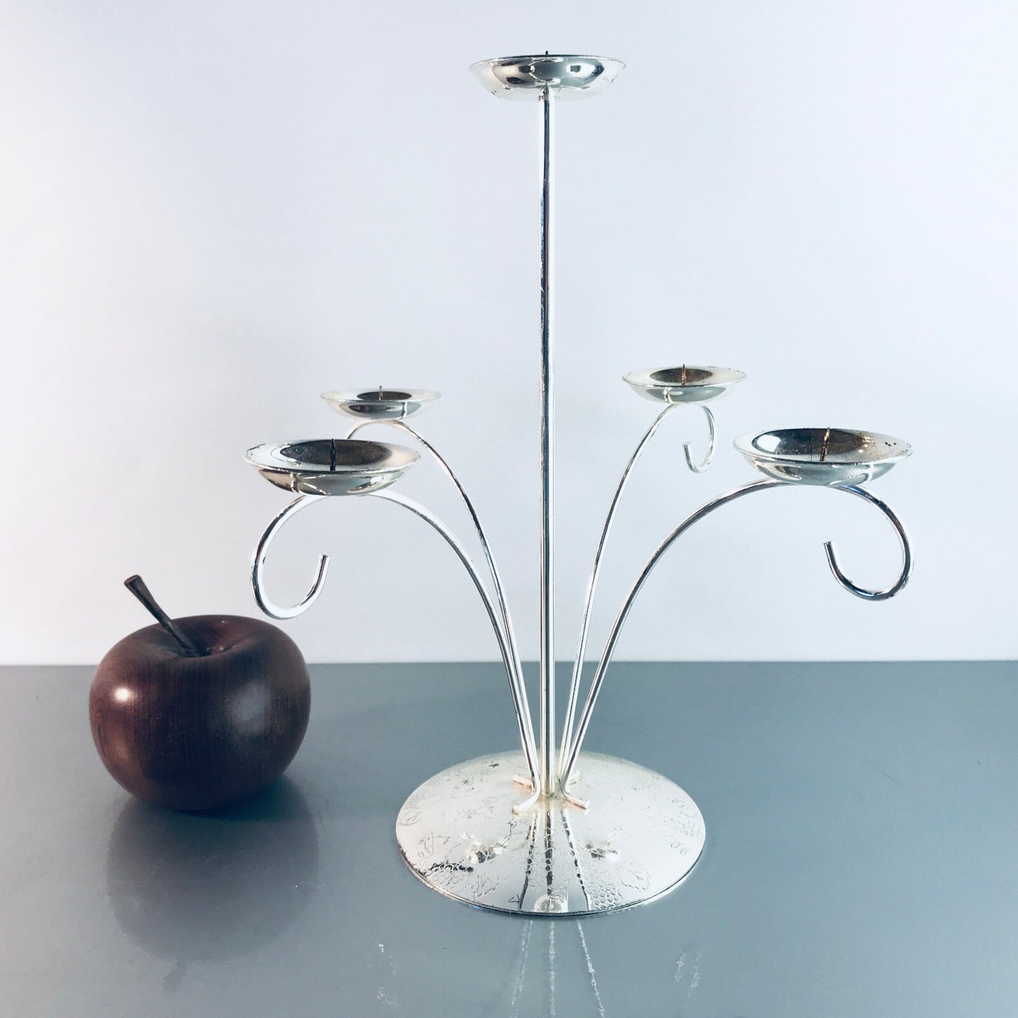 REICHARDT Kerzenhalter 70er 60er VINTAGE versilbert ca 26 cm Kerzenständer