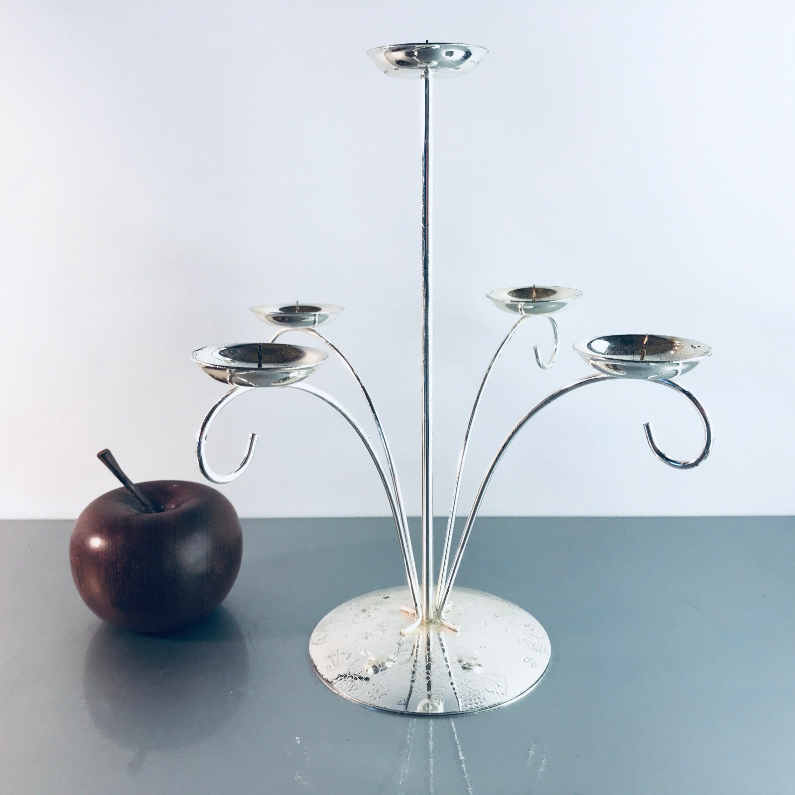 REICHARDT Kerzenhalter 70er 60er VINTAGE versilbert ca 26 cm Kerzenständer