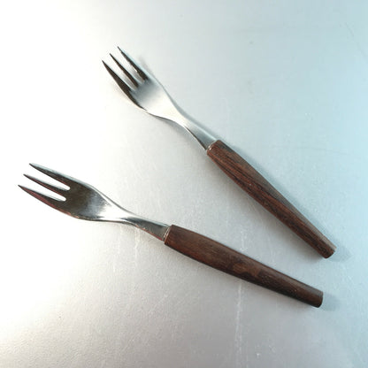 Holz Teak MID Century Gabeln 2er Set L 17 cm Besteck