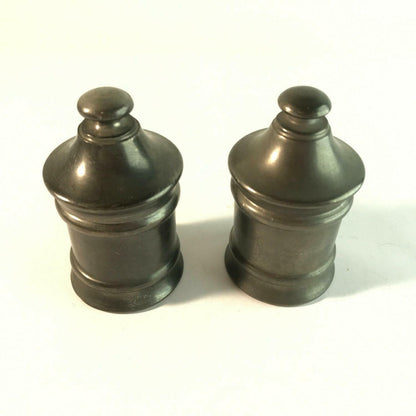 ZINN Dosen Zinndose 2er Set Deckeldosen 50er 60er Vintage H 8 cm