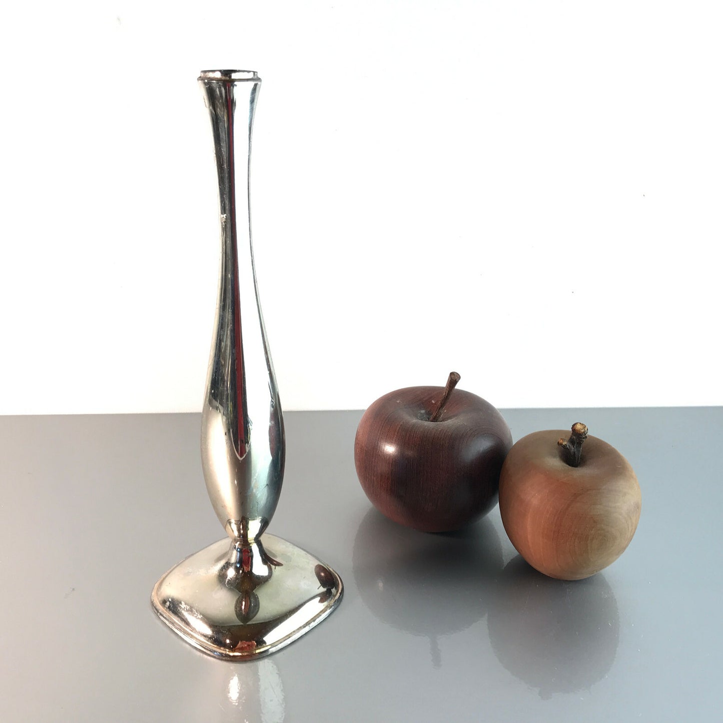 Vase Orchideenvase versilbert 22 cm Silberauflage 50er 60er  MID CENTURY