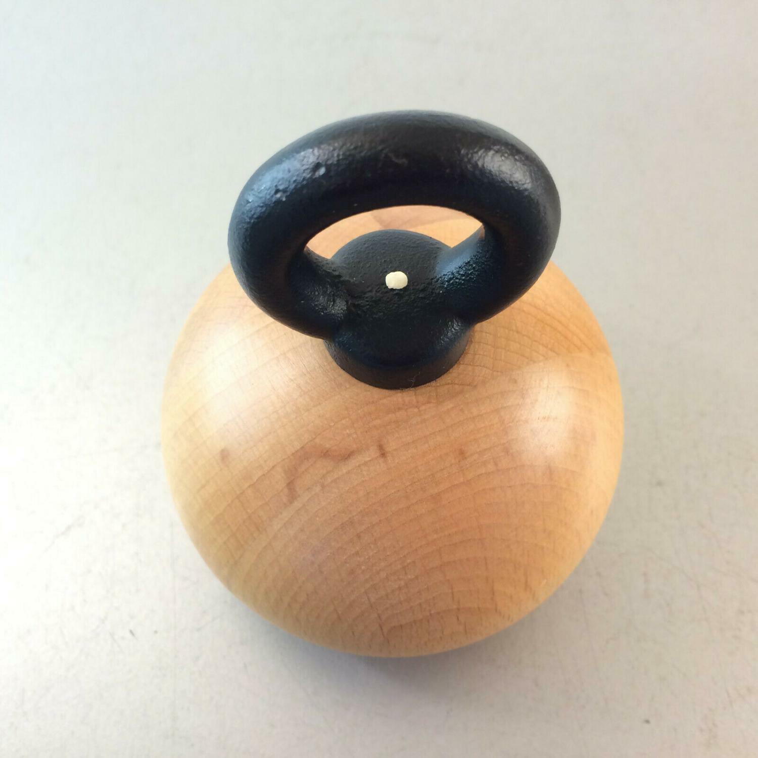 Salzmühle aus Holz 11,5 cm Eisen Gusseisen Griff