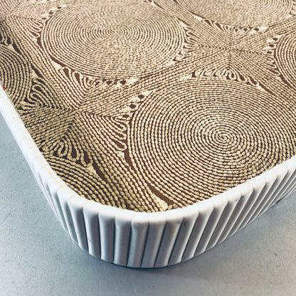 MID CENTURY 50er 60er Tablett  42 x 30 cm mit Muster Kunststoff 70er