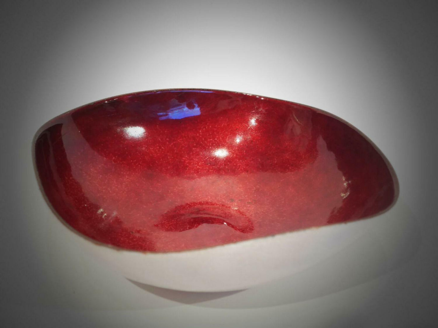 Emaille Gebäckschale 50er 60er emailliert D 17 cm rot