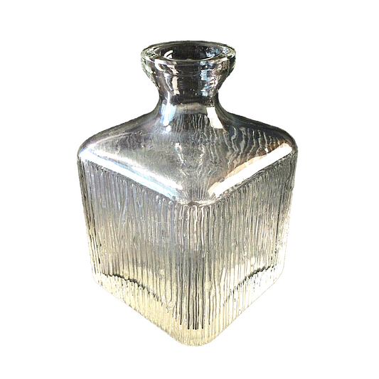 VASE Glasvase eckig 13 cm  50er 60er klar schwer Glas VINTAGE