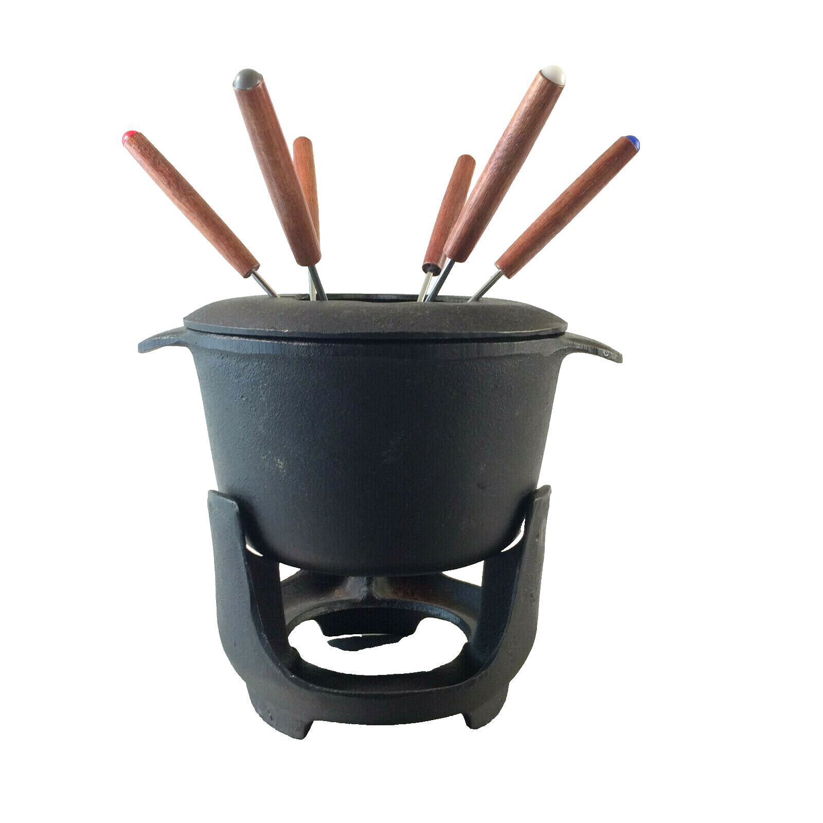 Gusseisen FONDUE Topf Stövchen Rechaude Eisen Vintage Danish Design 60er