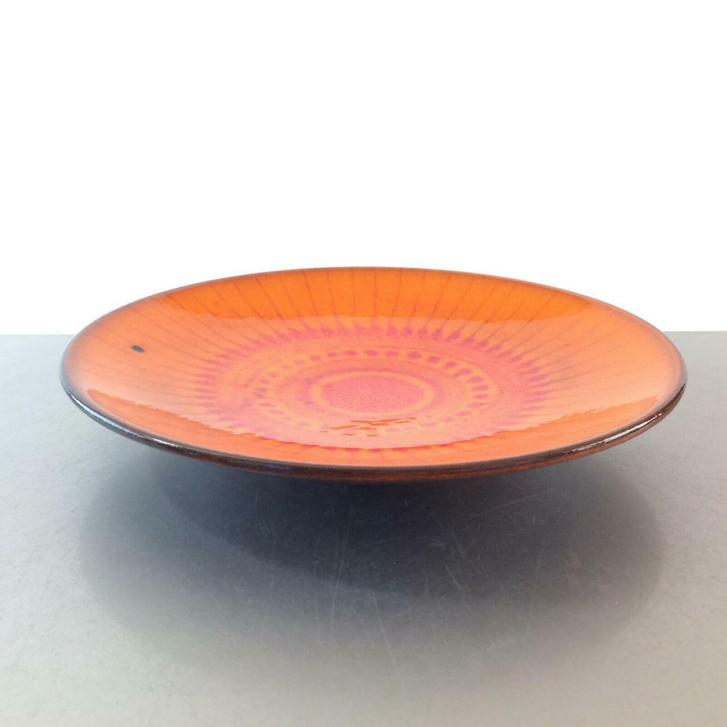 KUCH Keramik Tellerchen Schale Teller 50er 60er 22,5 cm orange Vintage