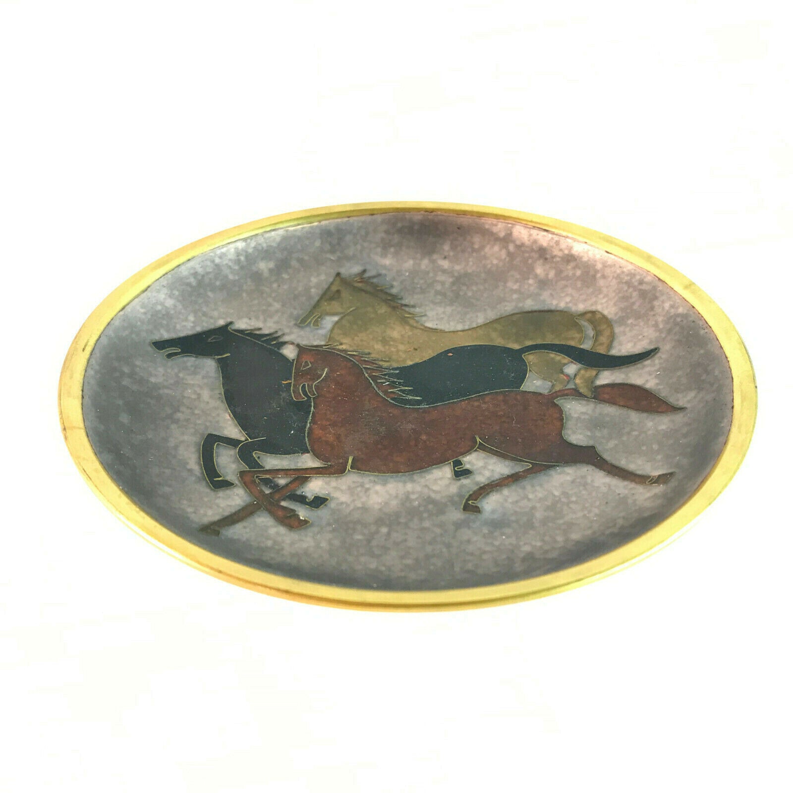 Käthe RUCKENBROD Teller Emaille 50er MID CENTURY Stegemaille Cloisonné