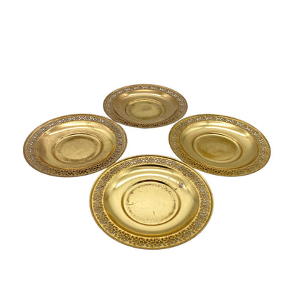 Messing Untersetzer D 12,3 cm 5,5 cm innen Untertassen 50er 60er Mid Century