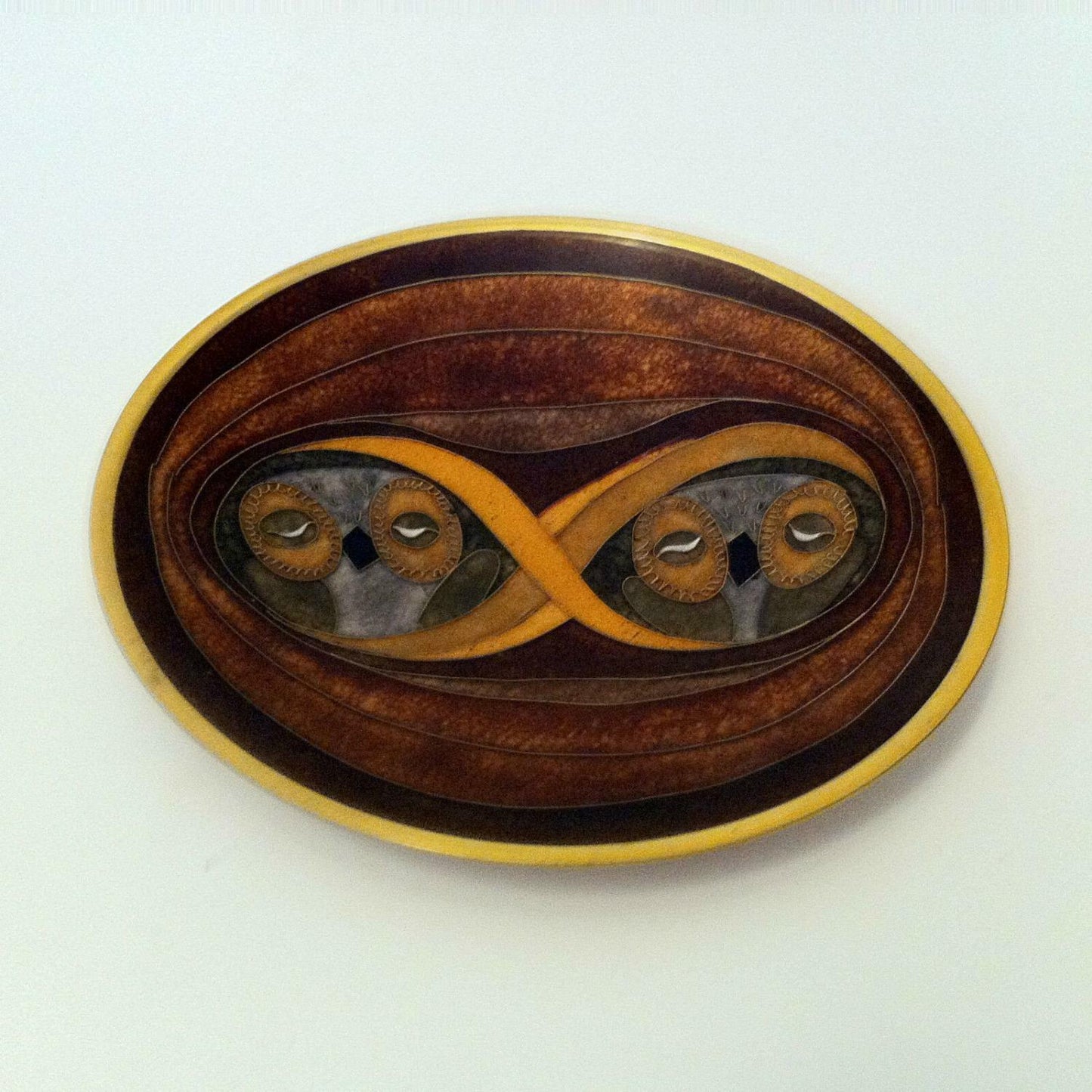 Käthe RUCKENBROD (sig.) Teller Matt Emaille 50er MID CENTURY Mattemaille