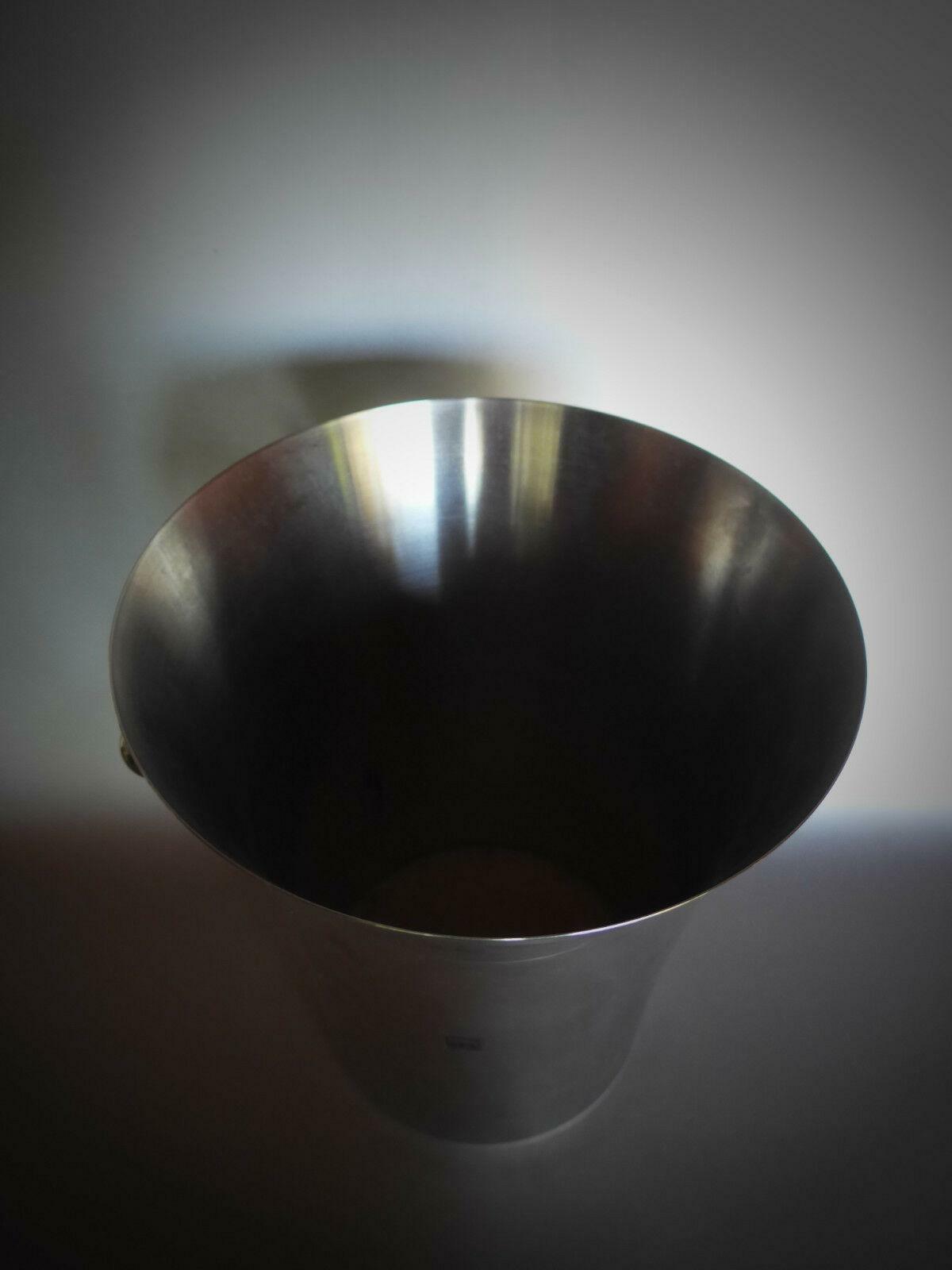 SKS DESIGN Sektkühler Sekteimer Edelstahl mit LABEL H 23 cm Cocktail 80er