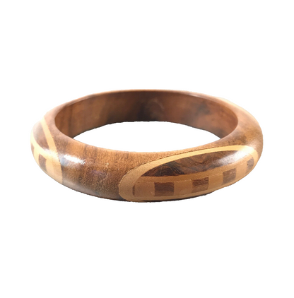 ARMREIF Holz mit innen 6,5 cm Vintage Intarsien Holzring Armring