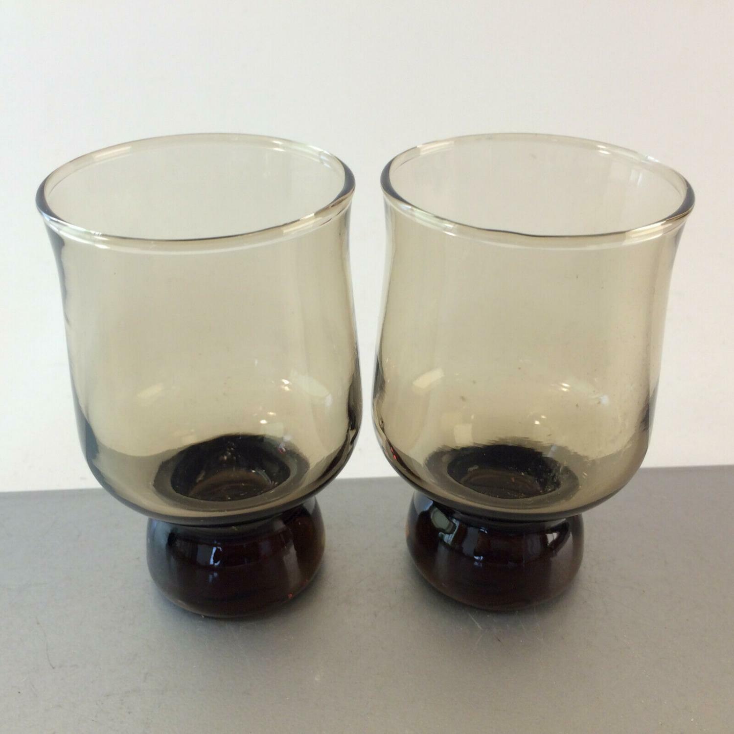 Wassergläser 2er SET  50er 60er Gläser 10 Rauchglas VINTAGE Glas