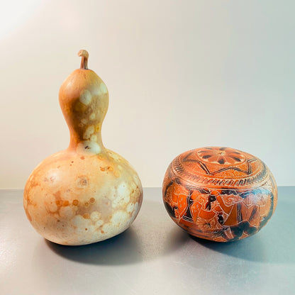 Regenstab Musikinstrument Riesel Kürbis Holz Musik D ca 13 cm