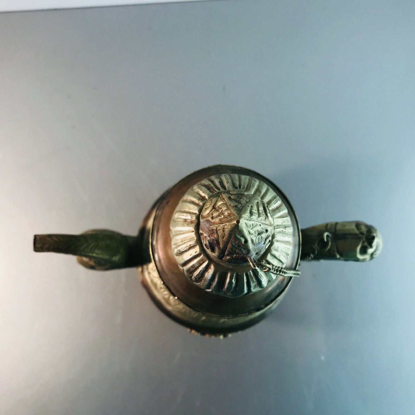 KANNE Teekanne Kupfer MESSING 50er 60er MID CENTURY  orientalisch 22,5 cm