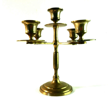 Kronleuchter Kerzenständer MESSING Kerzenhalter mit H 20 cm 60er Vintage
