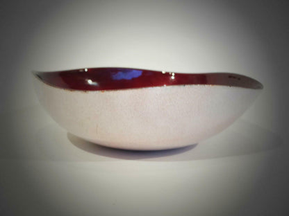 Emaille Gebäckschale 50er 60er emailliert D 17 cm rot