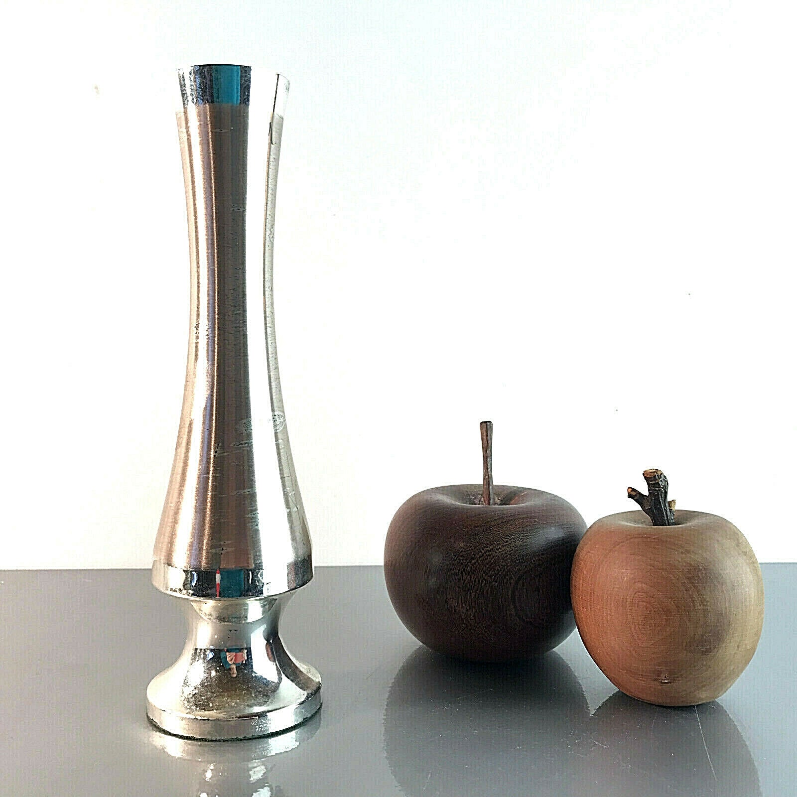Vase Orchideenvase versilbert 19,8 cm 50er 60er MID CENTURY