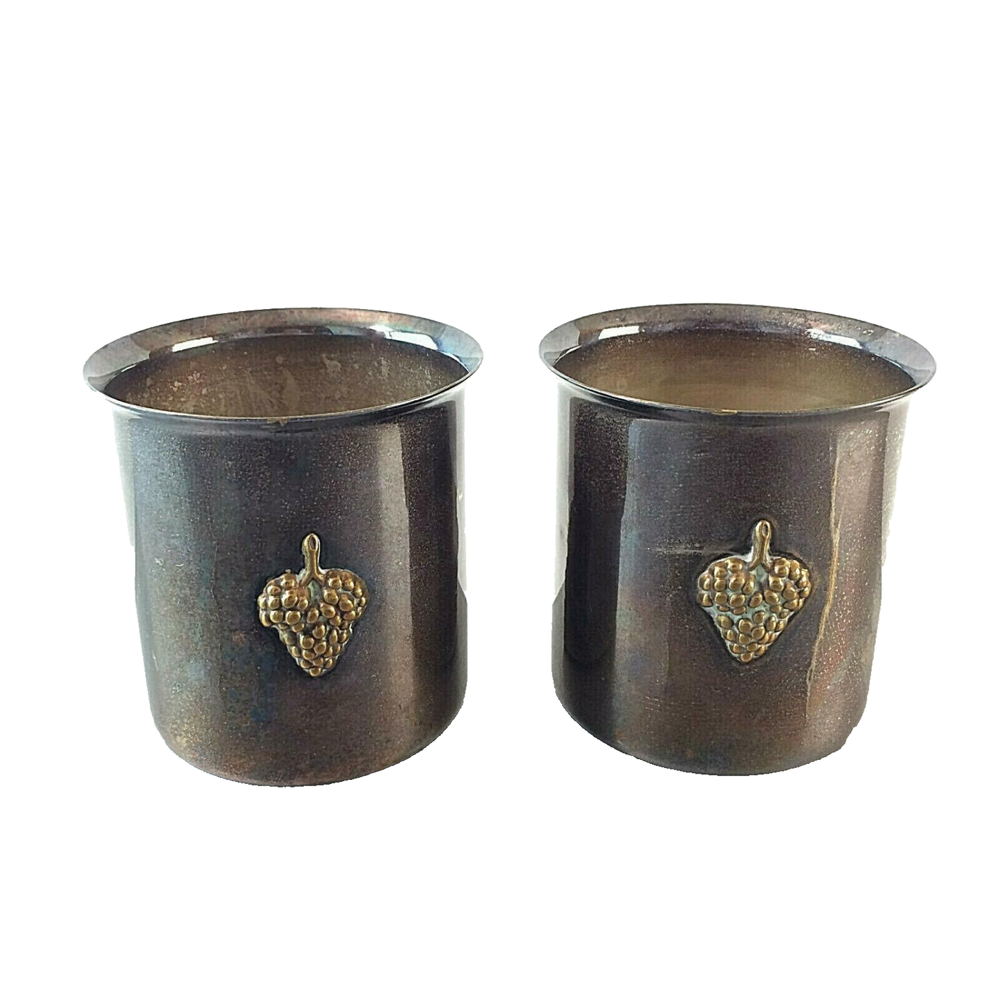 cenacchi Vasen Becher Set  50er 60er 9 cm Italy versilbert