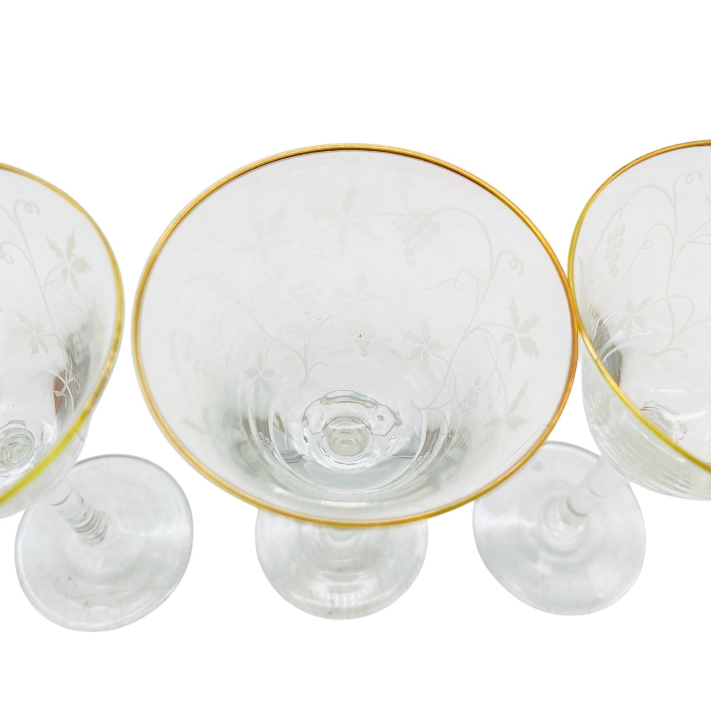 Spiegelau Likörgläser Gläser H 9,9  cm Goldrand 60er Vintage 3er Set Weinreben