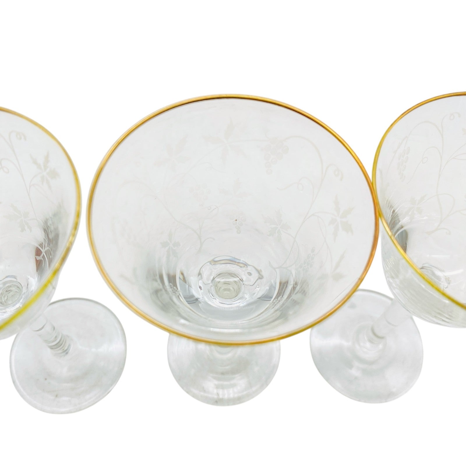 Spiegelau Likörgläser Gläser H 9,9  cm Goldrand 60er Vintage 3er Set Weinreben