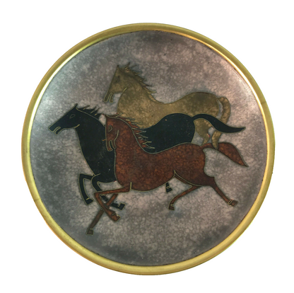 Käthe RUCKENBROD Teller Emaille 50er MID CENTURY Stegemaille Cloisonné