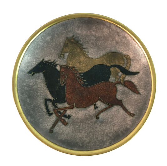 Käthe RUCKENBROD Teller Emaille 50er MID CENTURY Stegemaille Cloisonné