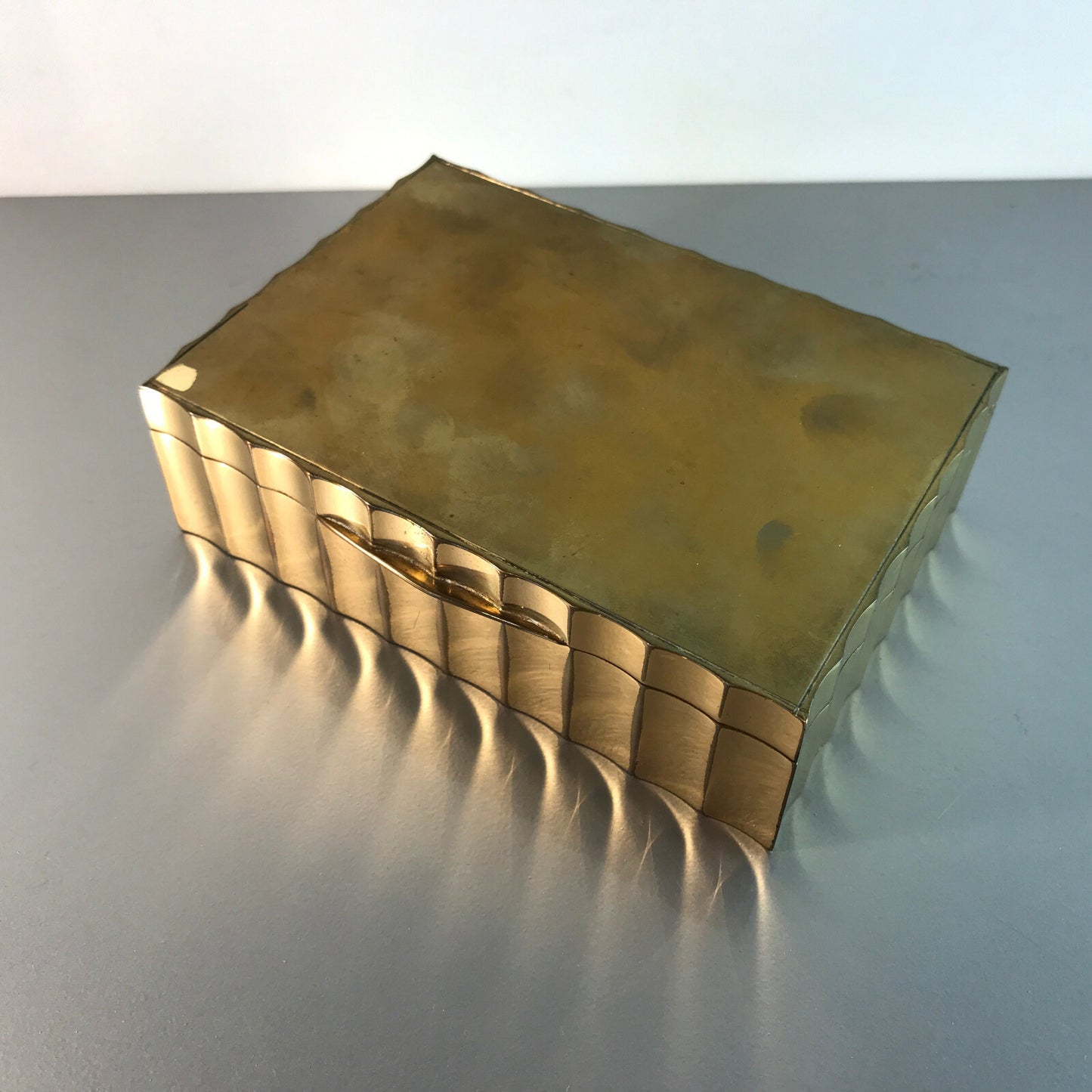 Messing Dose Zedernholz Dagobert Peche Art Déco 20er 30er Zigarettendose