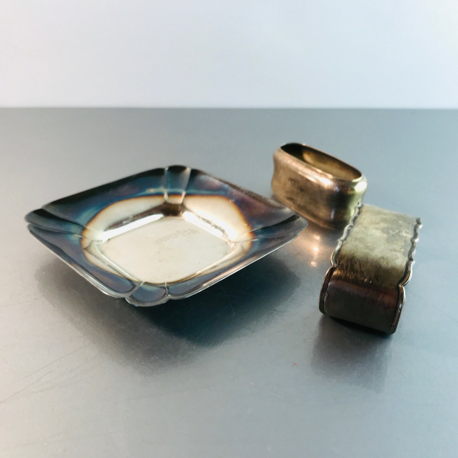 Serviettenringe 60er 70er Schälchen KONVOLUT Serviettenhalter versilbert