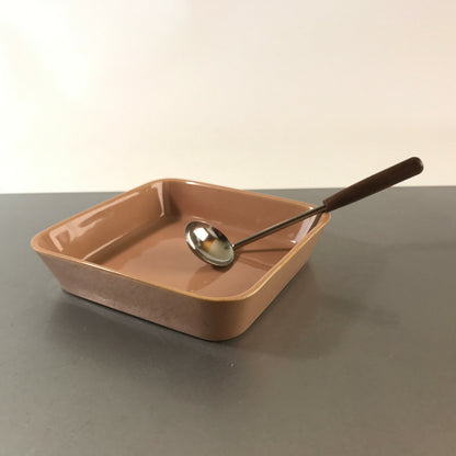 Schale Schüssel 14,5 cm Schälchen Vintage Glas 50er 60er rosa + Löffel