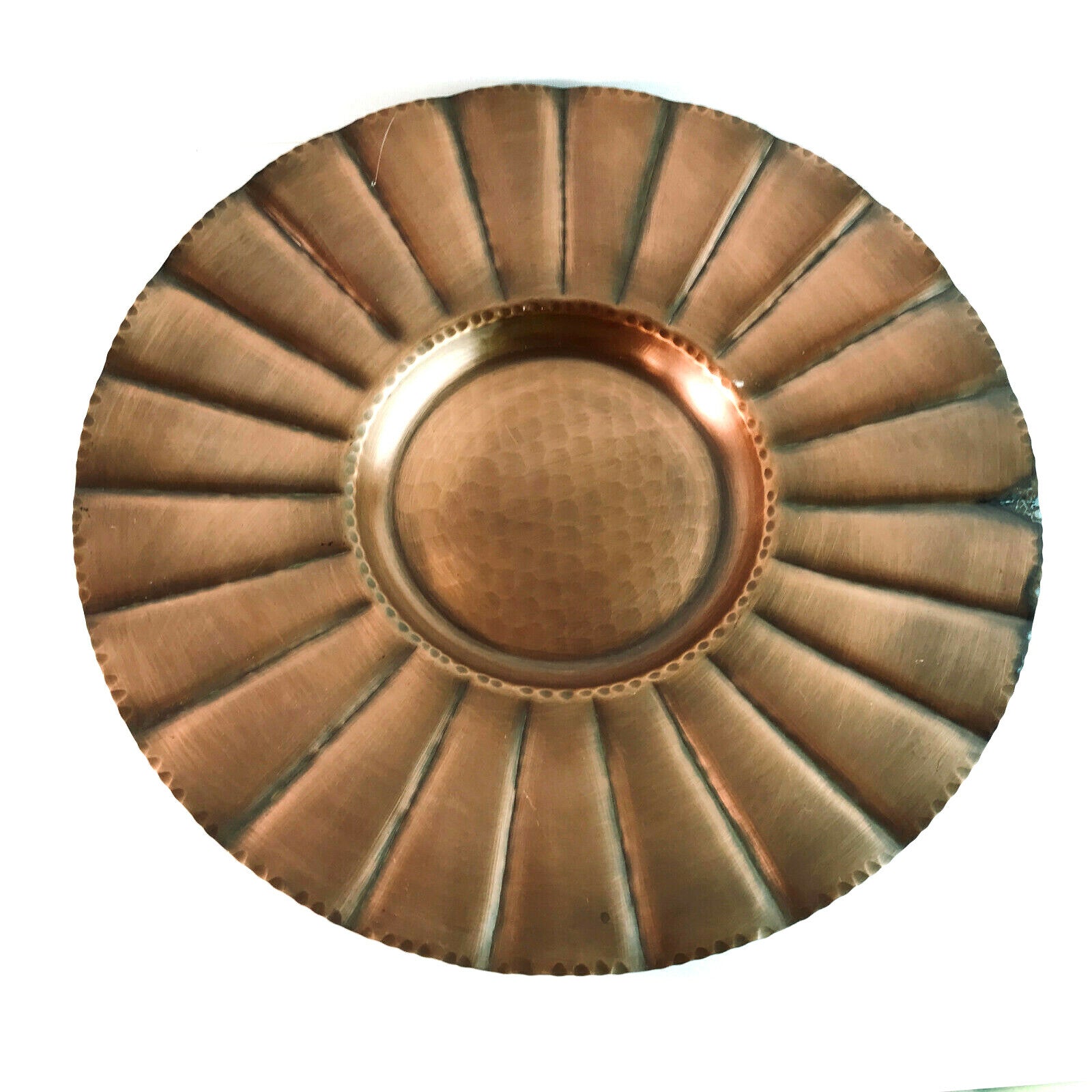 MID CENTURY Schale 50er Vintage Schälchen Teller Kupfer Wandteller 37 cm