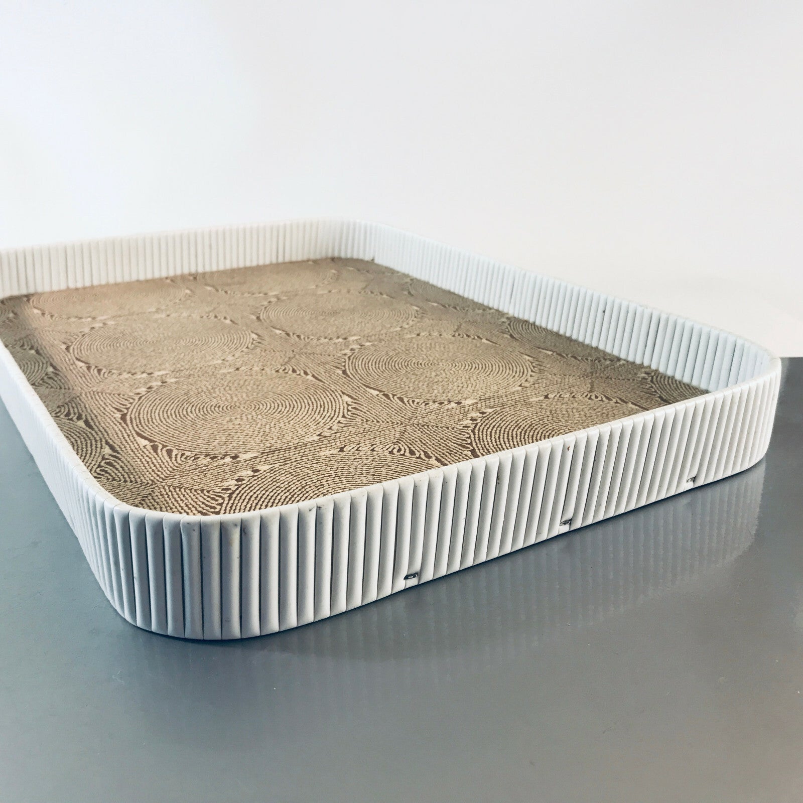 MID CENTURY 50er 60er Tablett  42 x 30 cm mit Muster Kunststoff 70er