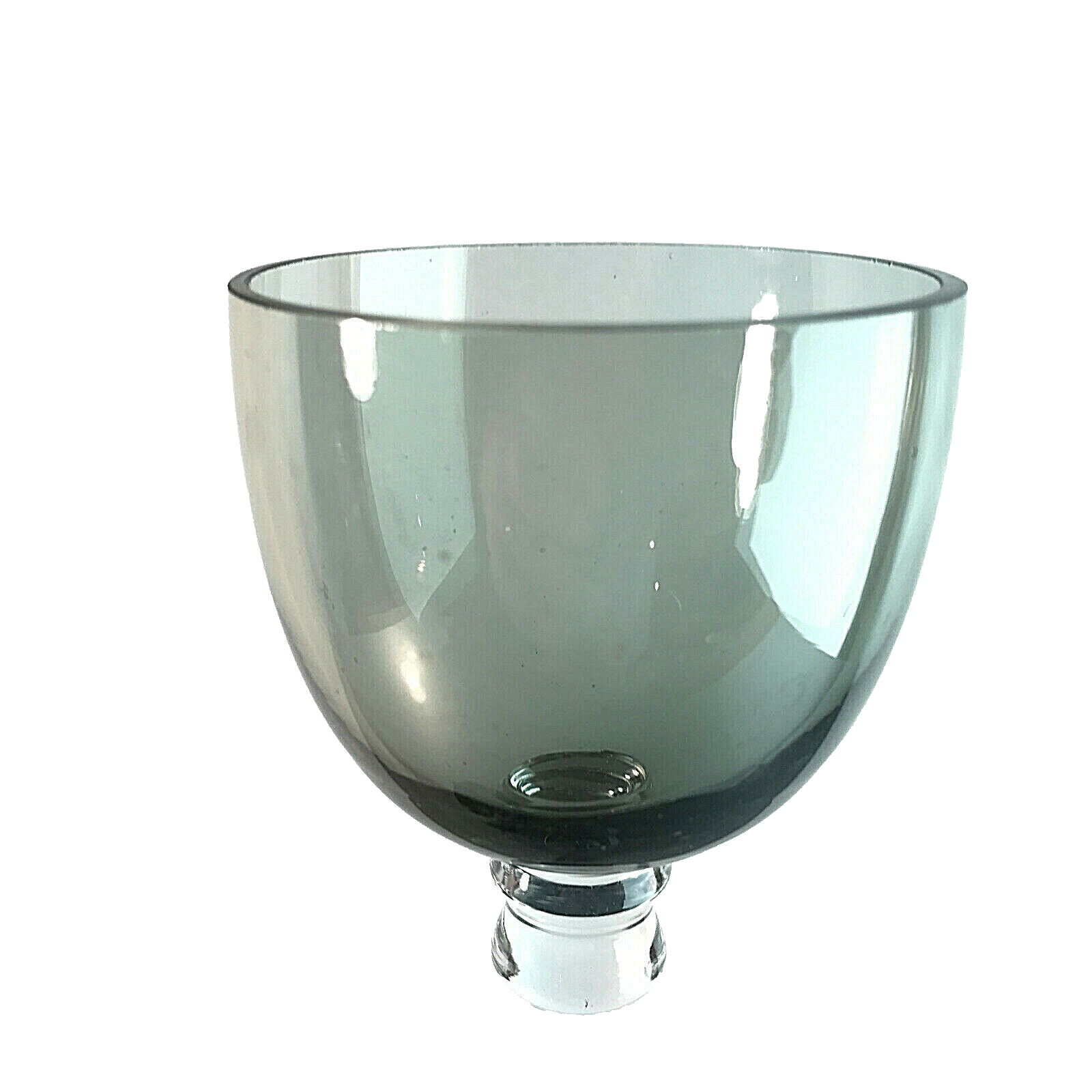 GLAS SCHALE Fußschale Pokal RAUCHGLAS 50er 60er MID CENTURY 29,8 cm