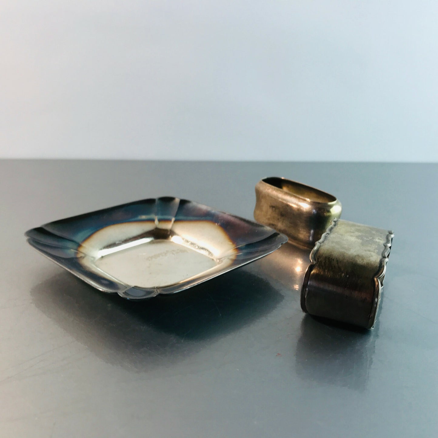 Serviettenringe 60er 70er Schälchen KONVOLUT Serviettenhalter versilbert