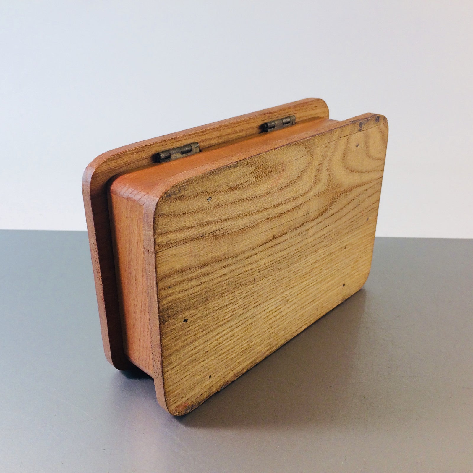 MID CENTURY Holz Dose 50er 60er Schale Deckel Deckeldose B 18 cm