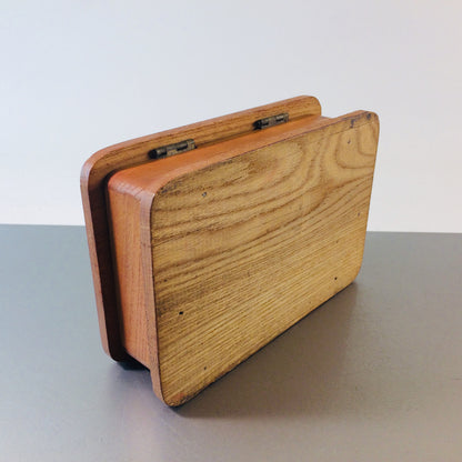 MID CENTURY Holz Dose 50er 60er Schale Deckel Deckeldose B 18 cm