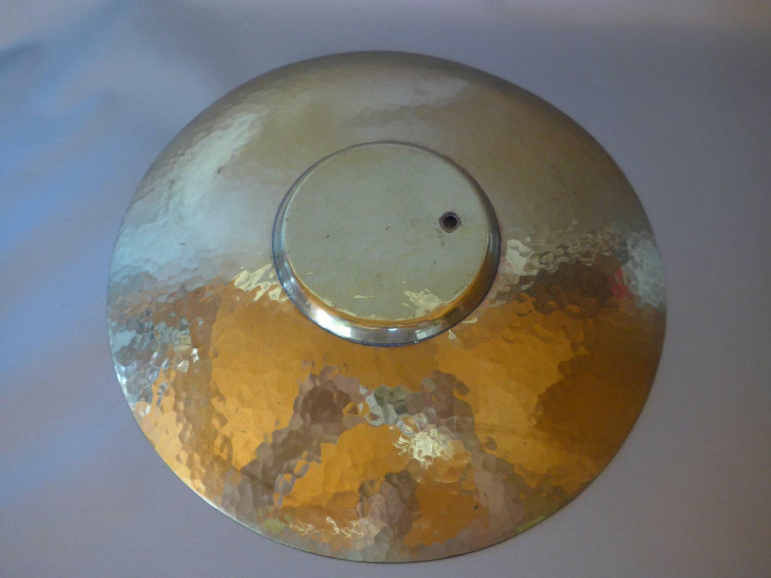 MESSING Teller Wandteller Relief 50er 60er MID CENTURY zum Hängen 23,8