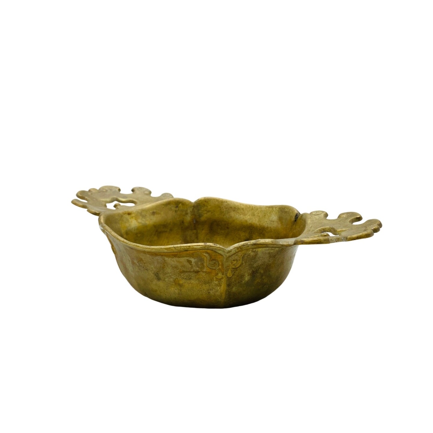 Gilde MESSING Schale 50er 60er D 12,7 cm Schälchen Schale L 20 cm Vintage